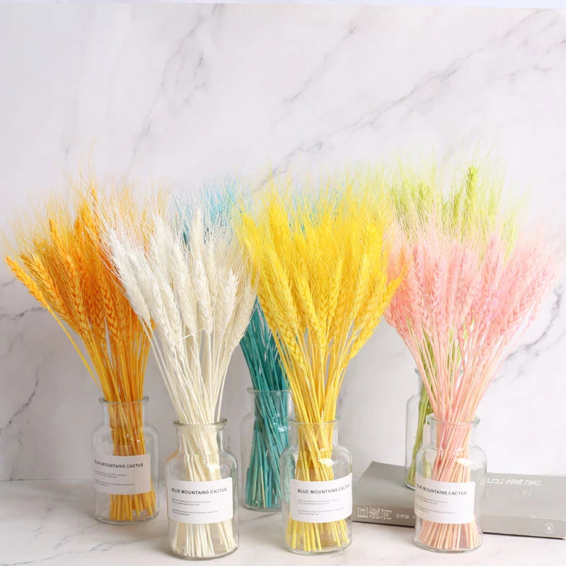 Natural Dried Wheat Spikes Bouquet – Boho Wedding & Home Decor Dried Flower Bouquet Axl