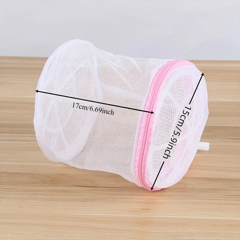Mesh Bra Laundry Washing Bag – Foldable Oval with Zipper Laundry Wash Bag Axl