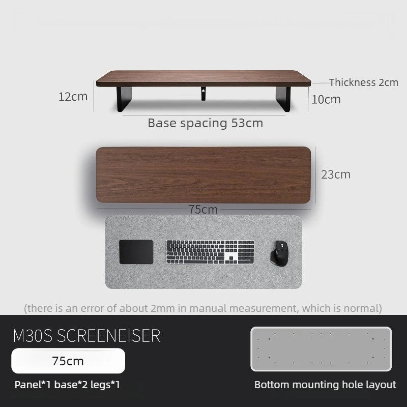 Monitor Stand Riser & Modular Wood Desk Organizer – M30S Monitor Stand Riser Axl Walnut Color 75CM