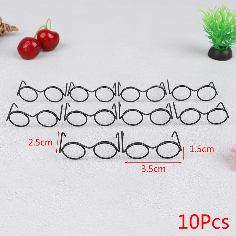 10-Pack Retro Round Lensless Doll Glasses – Dollhouse Accessories Doll Accessories Axl 3.5x2.5x1.5cm