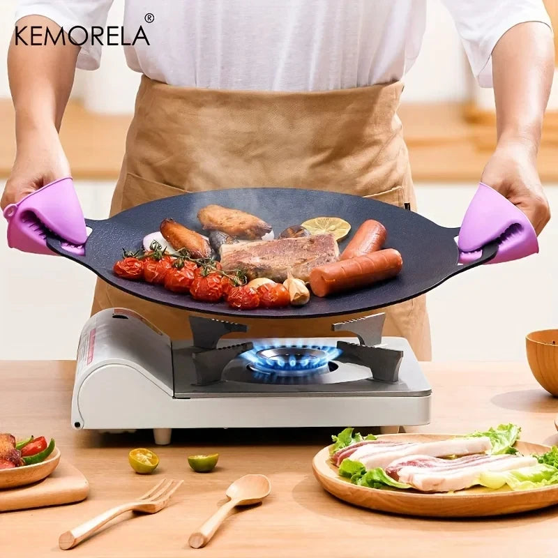 KEMORELA Non-Stick Korean BBQ Grill Pan | Induction & Camping BBQ Grill Pan Axl