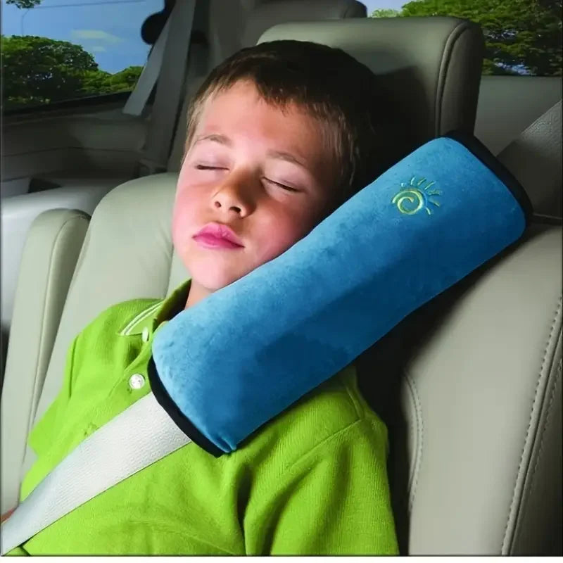 Kids Car Seat Belt Shoulder Protector & Neck Pillow | Soft Velvet Seat Belt Cushion Axl