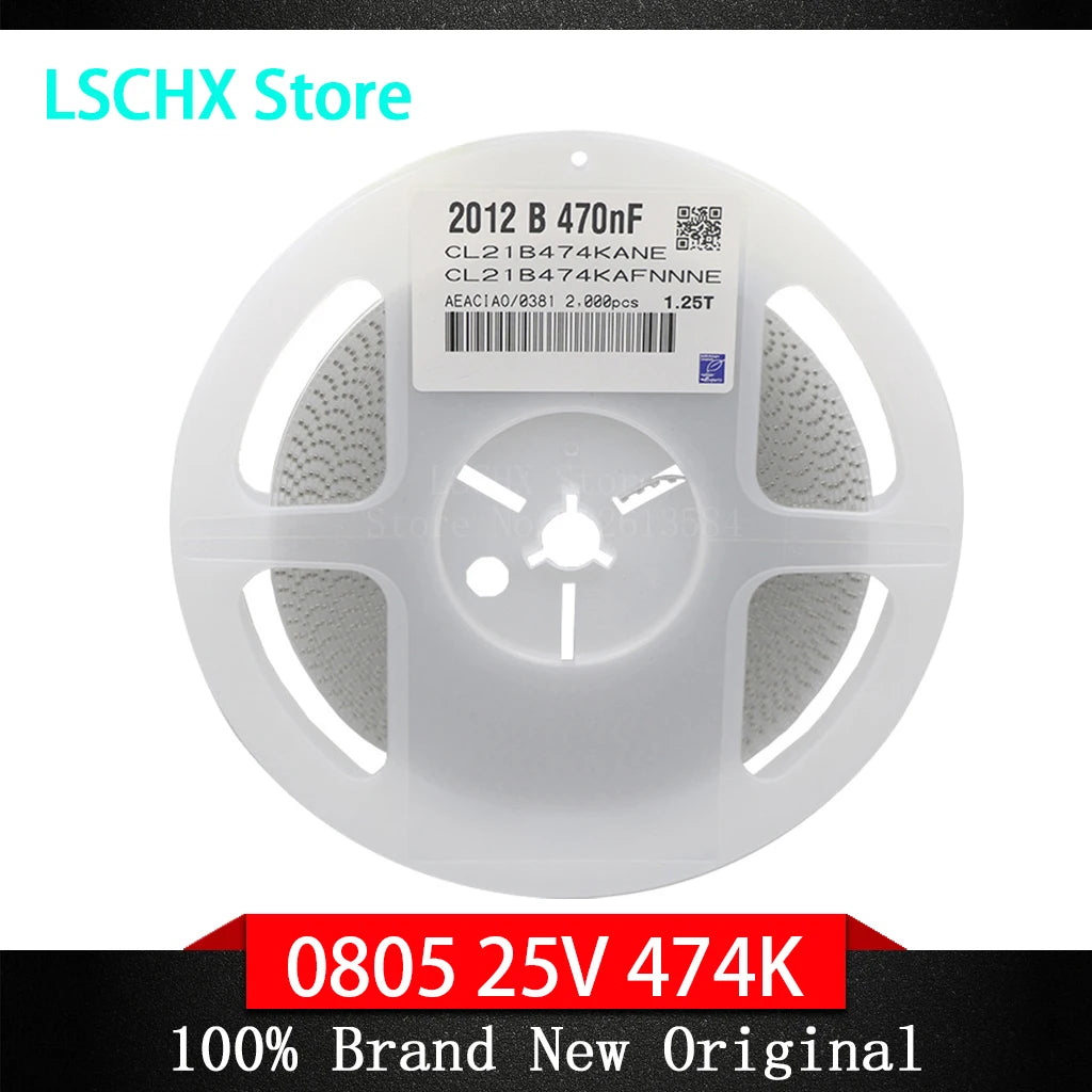 2000pcs 0805 470nF X7R SMD Capacitor Reel 16V 25V 50V SMD Capacitor Reel Axl 0805 474 50V