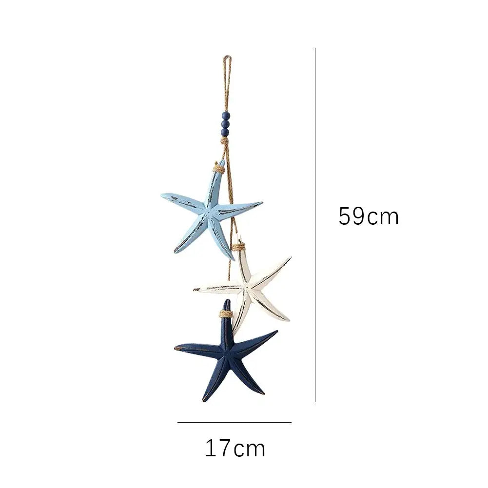 Blue Starfish Hanging Decor | Coastal Nautical Beach Wall Ornament Wall Hanging Decor Axl