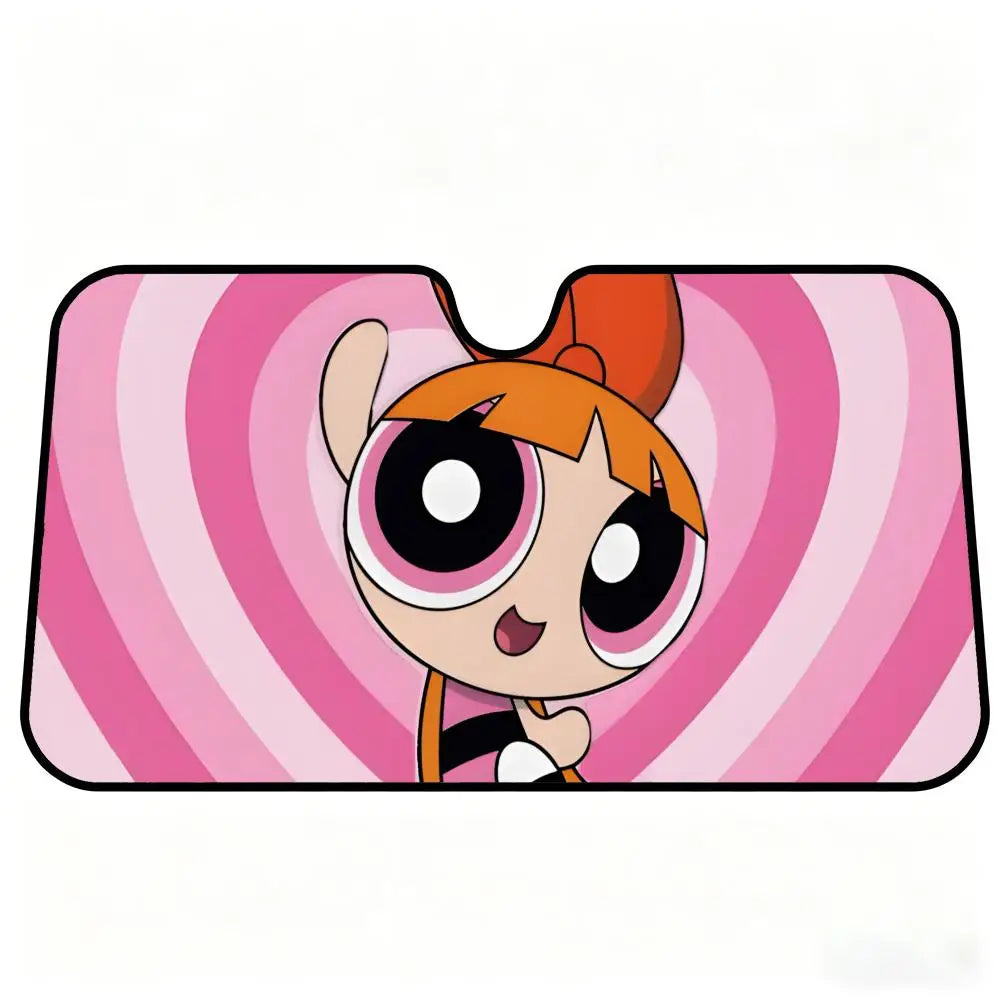 Powerpuff Girls Car Windshield Sunshade – Foldable Sun Visor Car Windshield Sunshade Axl 130X70CM