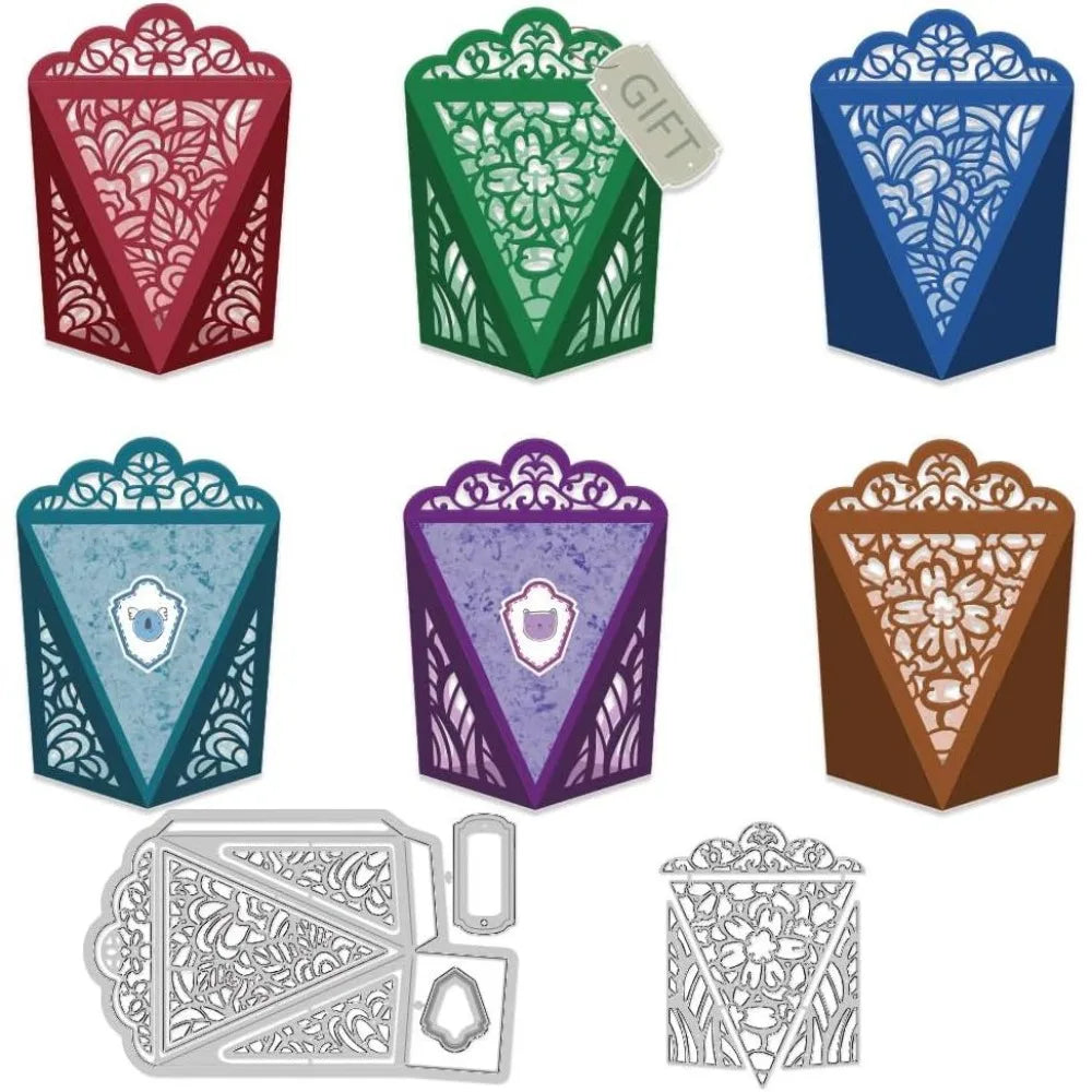 Hollow Gift Box Metal Cutting Dies – DIY Card Making Set of 2 Craft Cutting Dies Axl AECH04-18770