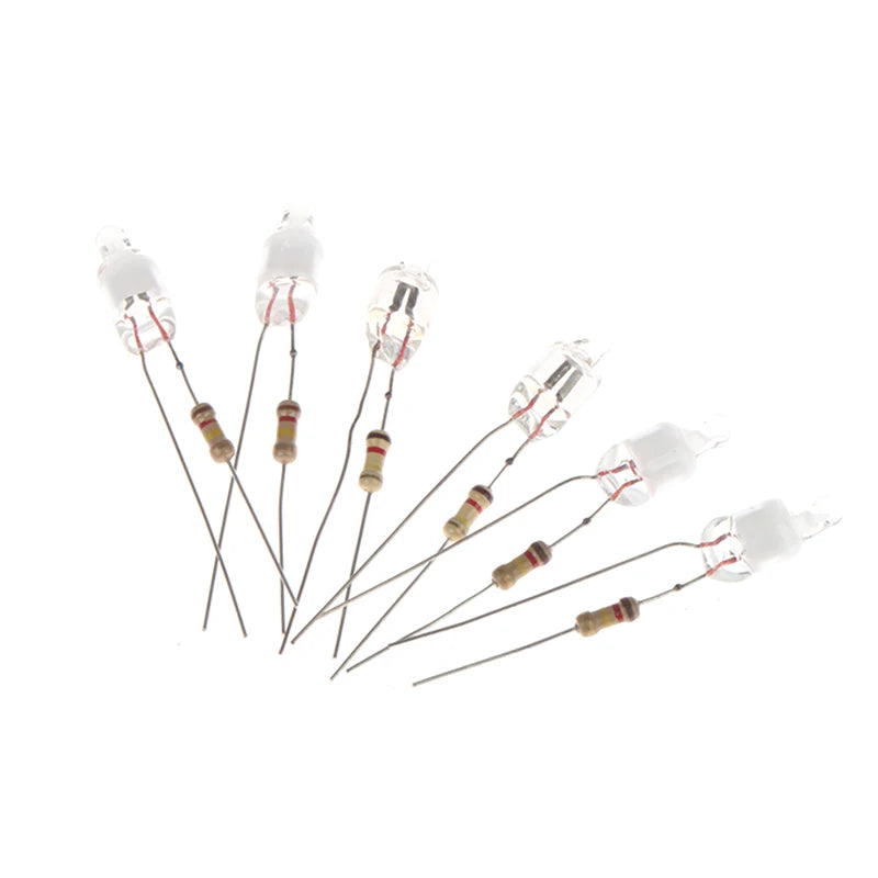 10-Pack 6mm Neon Indicator Bulbs – Green, Red & Blue 220V Neon Indicator Bulbs Axl