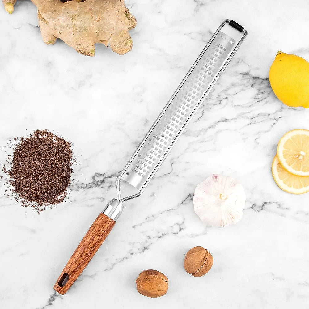 Wooden Handle Zester & Grater – Stainless Steel Kitchen Tool Zester & Grater Axl Medium