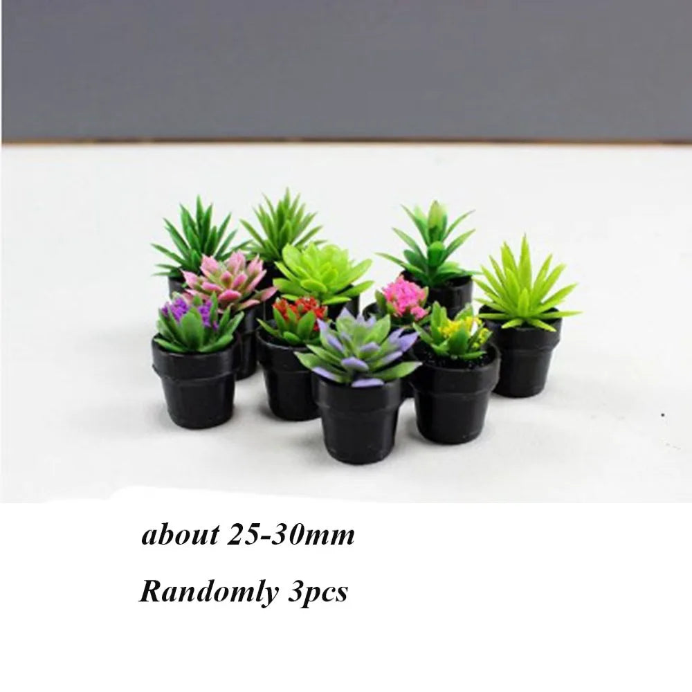 3-Pack 1:12 Dollhouse Miniature Potted Plants & Bonsai Decor Dollhouse Accessories Axl 4