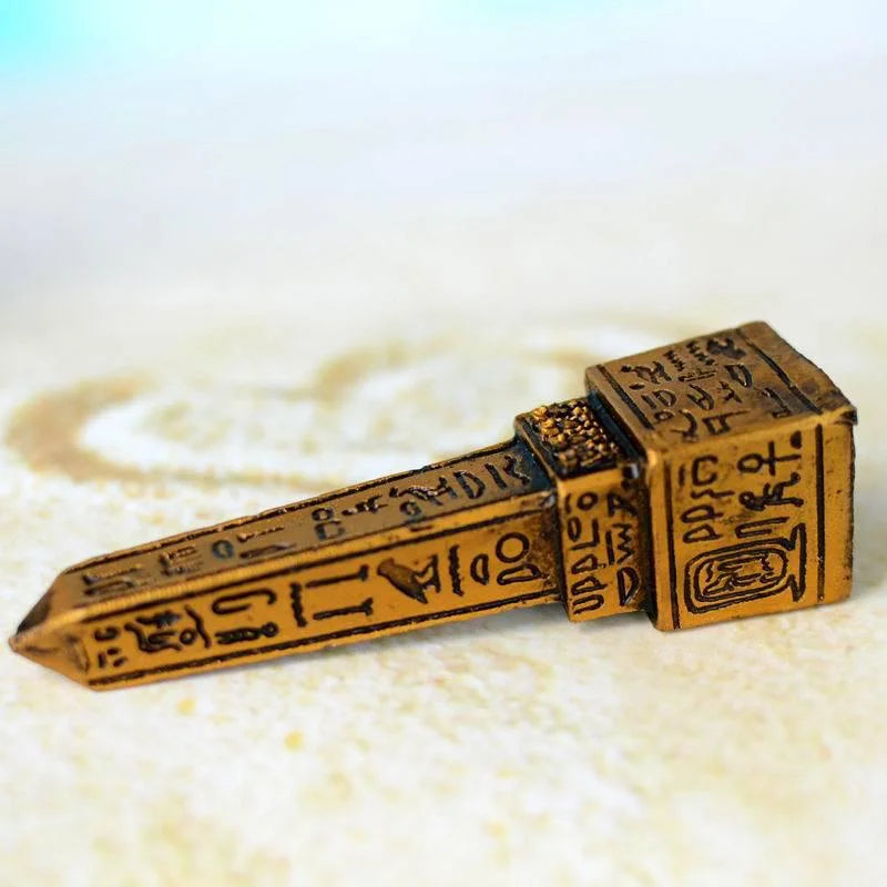 Mini Egyptian Obelisk Statue – Antique Resin Figurine Decor Decorative Figurine Axl