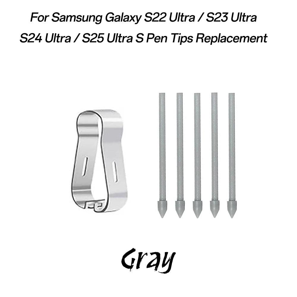 S Pen Replacement Nibs for Samsung Galaxy S22–S25 Ultra & Z Fold Stylus Pen Nibs Axl Gray