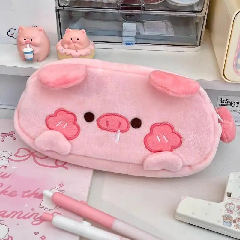 Cute Sleepy Bear Plush Pencil Pouch | Large Capacity Pen Bag Plush Pencil Pouch Axl
