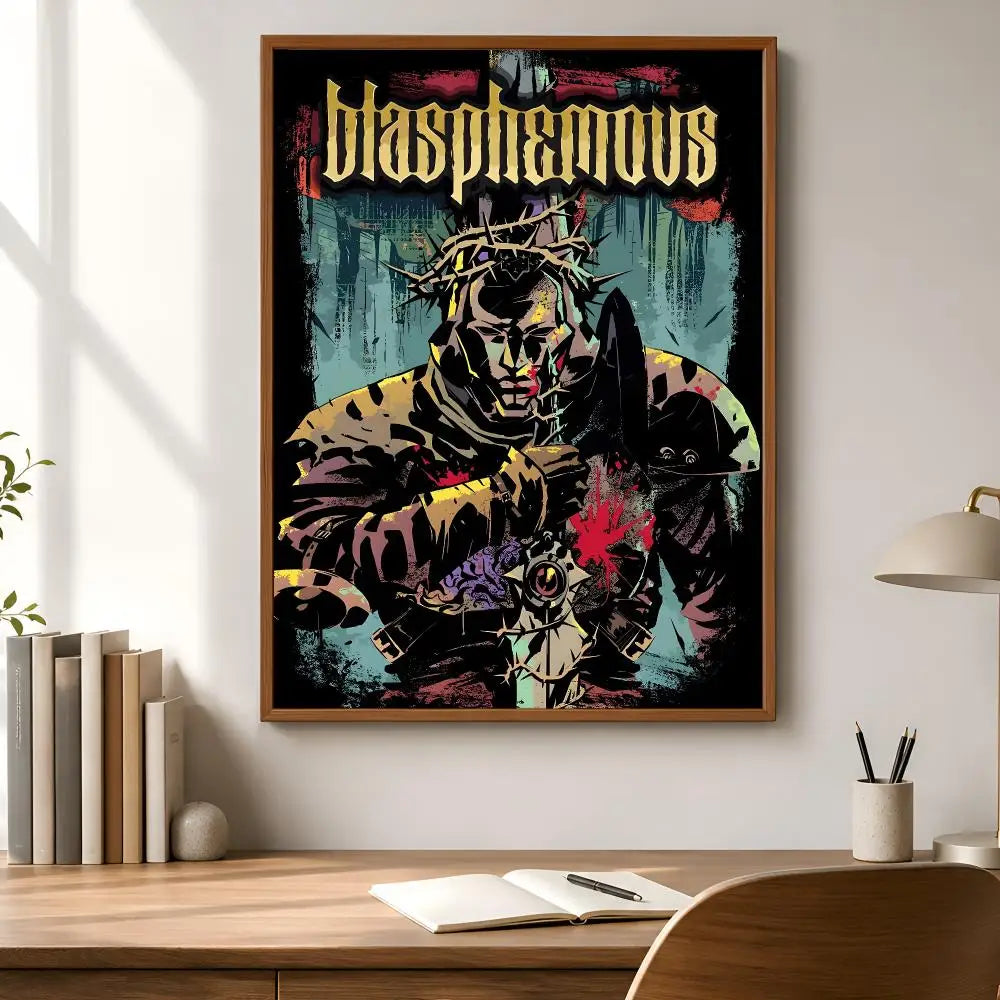 Blasphemous Game Poster – HD Waterproof PVC Wall Sticker Wall Poster Sticker Axl