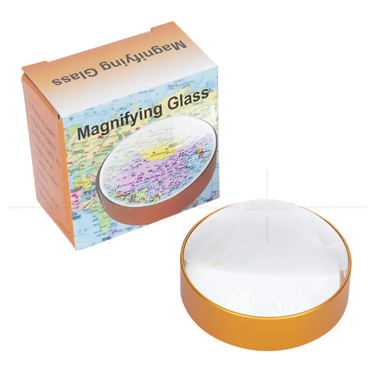 8X Magnifying Glass Loupe – 50mm Optical Paperweight Lens Magnifying Glass Loupe Axl