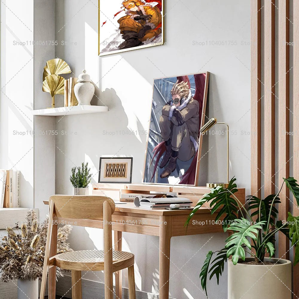 My Hero Academia Hawks Anime Poster – Self-Adhesive Wall Art Anime Wall Poster Axl