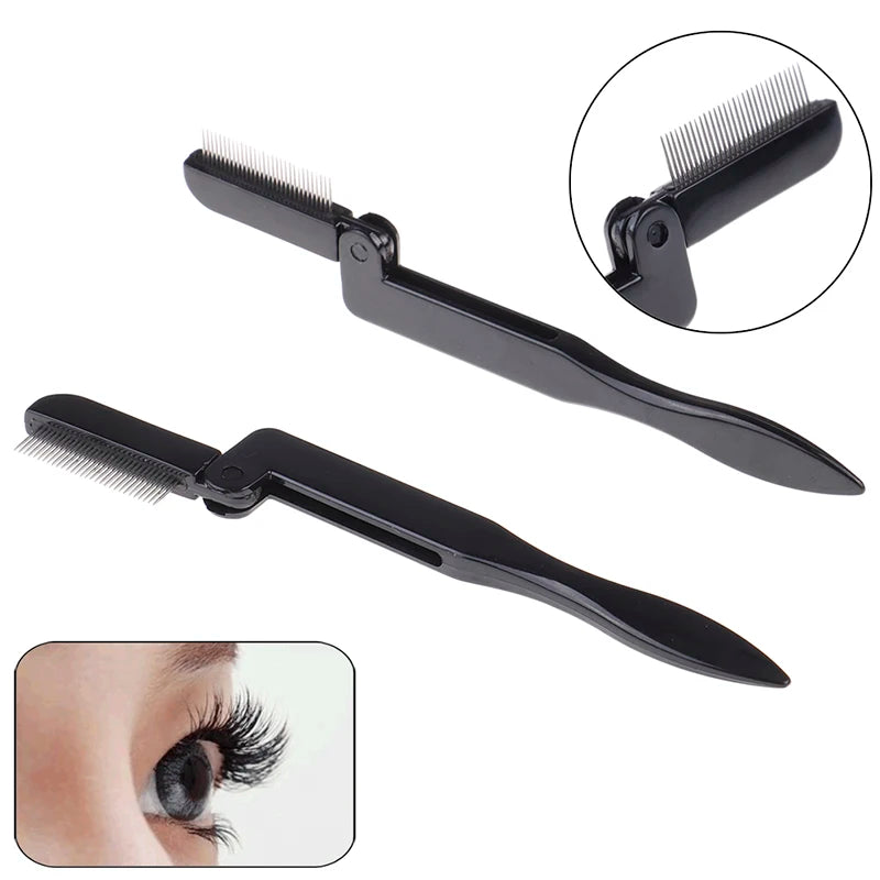 Foldable Metal Eyelash Comb & Eyebrow Brush – Lash Separator Eyelash Comb Axl