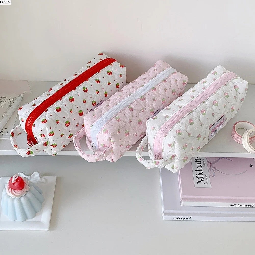 Strawberry Pencil Case – Large Capacity Korean Aesthetic Pouch Pencil Pouch Axl