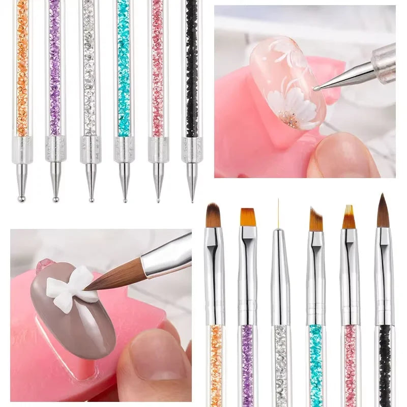 6-Piece UV Gel Nail Art Brush Set – Liner & Acrylic Pens Nail Art Brush Set Axl