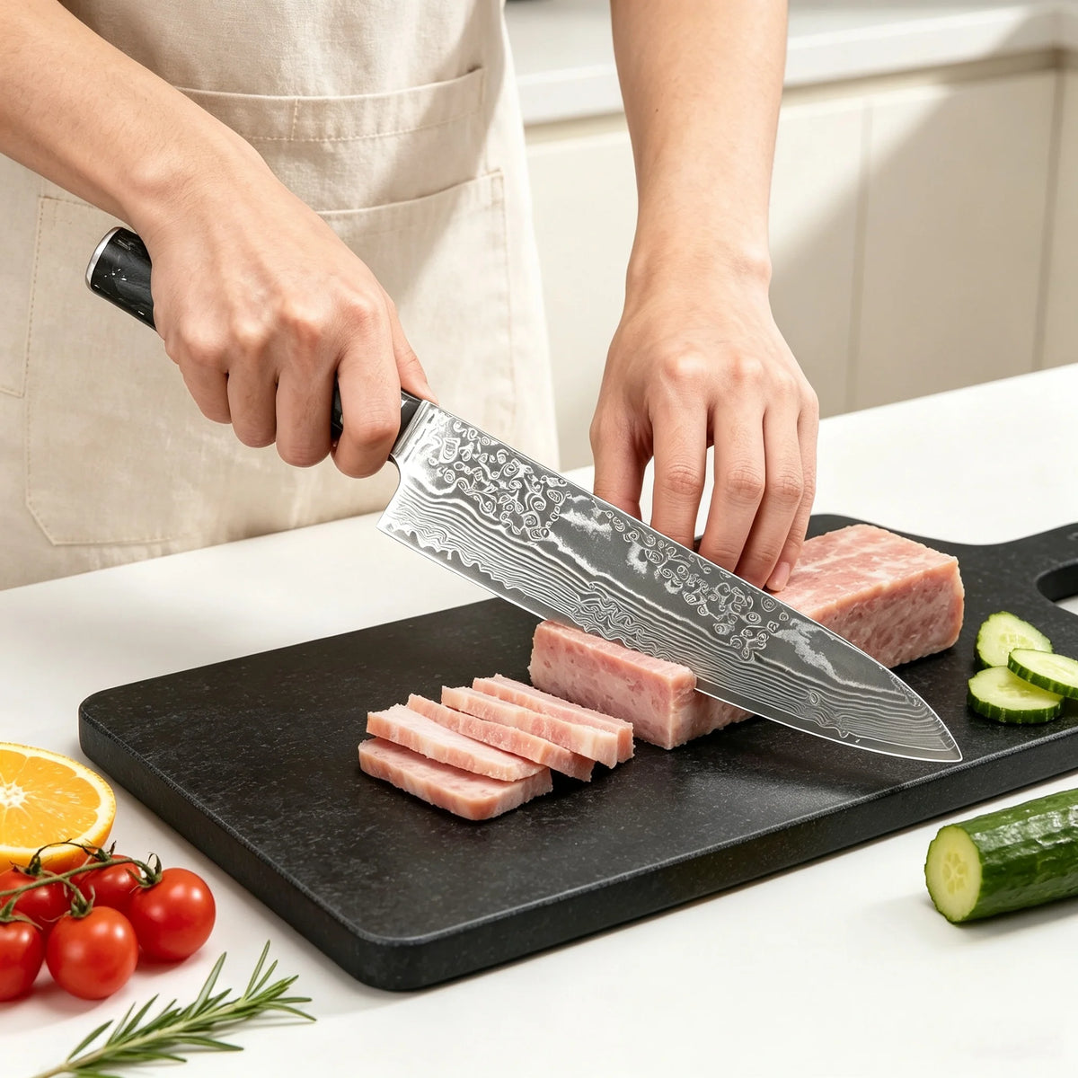 Damascus Steel 67-Layer Chef Knife – Sharp Kitchen Cleaver Damascus Chef Knife Axl