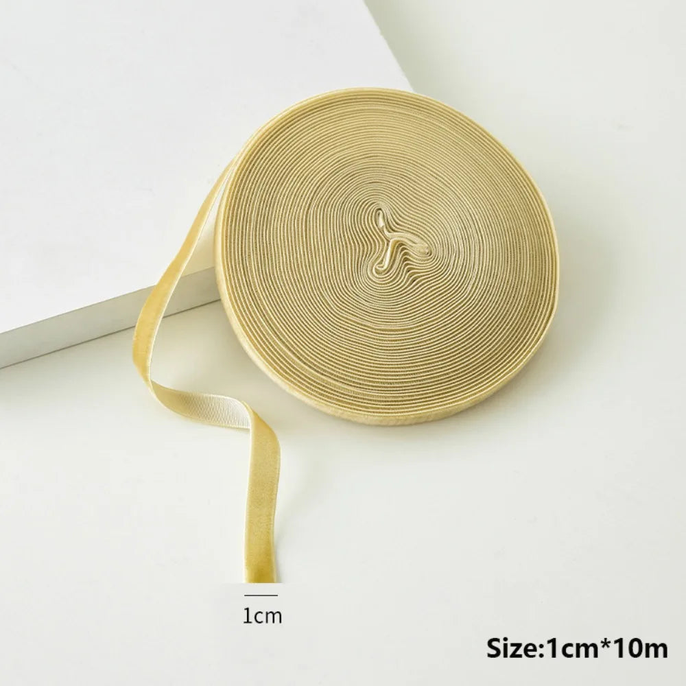 Velvet Christmas Ribbon Single-Sided 1cm x 10m – Gift Wrap Velvet Craft Ribbon Axl Beige