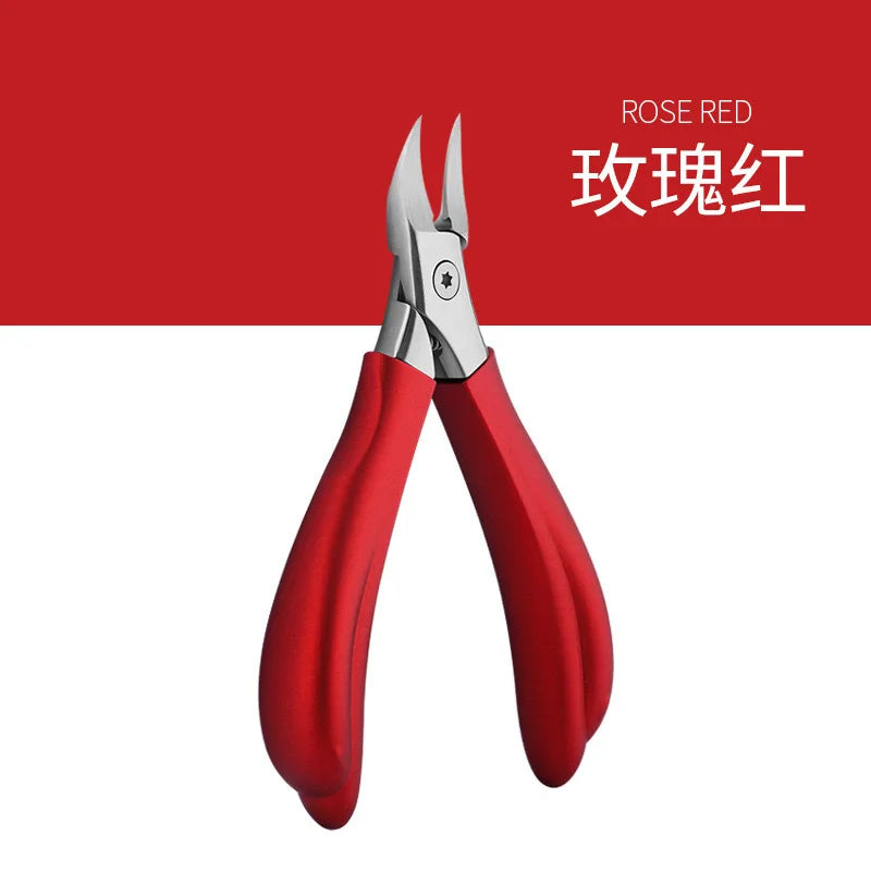 Straight Blade Toenail Clipper & Rhinestone Gem Remover Tool Nail Clipper Tool Axl Red