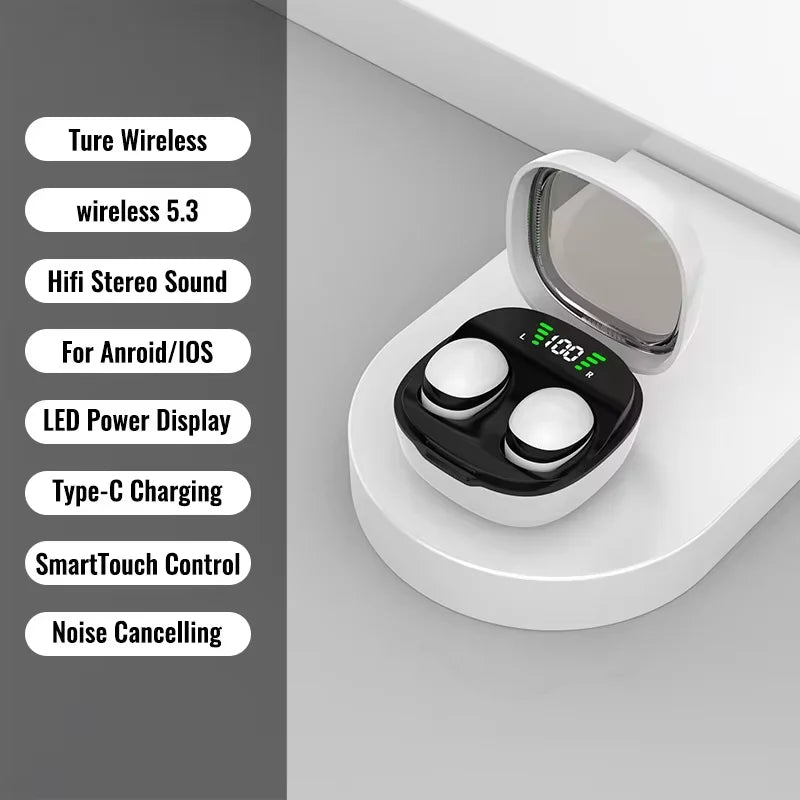 MINI13 Wireless Bluetooth Earbuds – Slim Sleep-Friendly Design Wireless Earbuds Axl WHITE