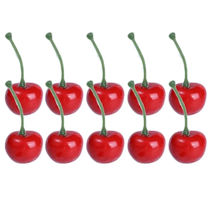 Artificial Cherry Fake Fruit Decor Props – 10/20 Pcs Set Artificial Fruit Decor Axl