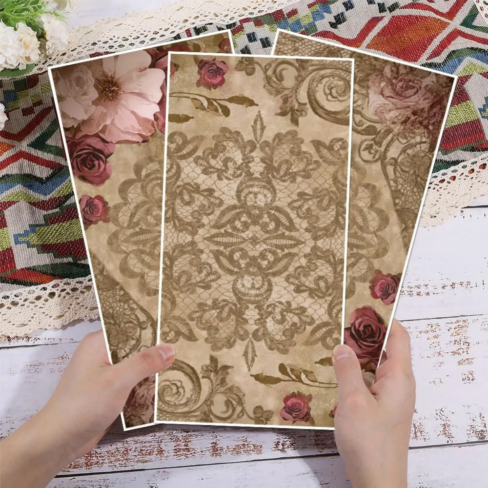 Lace Rose Rub-On Transfers for Furniture – 3 Sheets 11.8x5.9" Craft Transfer Decals Axl