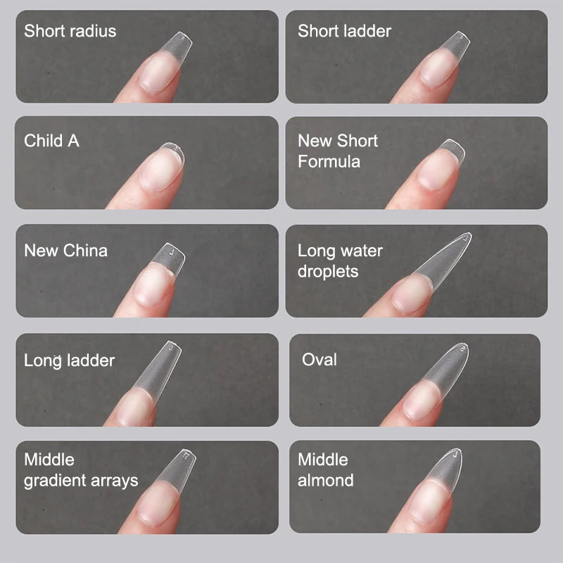 100 PCS Coffin Press On Nails – Clear Fake Nail Tips Press On Nail Tips Axl