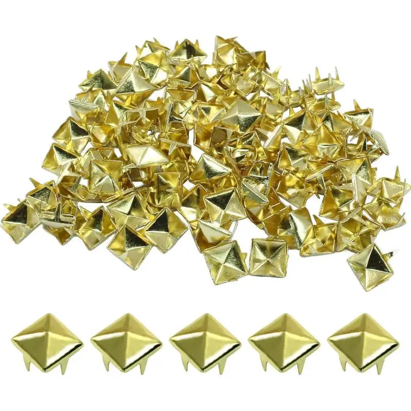 100Pcs Pyramid Metal Studs 4-Prong Punk Spikes DIY Rivets Metal Studs Rivets Axl A4