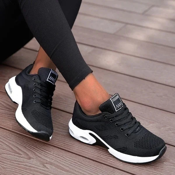 Women's Mesh Platform Sneakers – Breathable Chunky Running Shoes Platform Sneakers Axl black 39