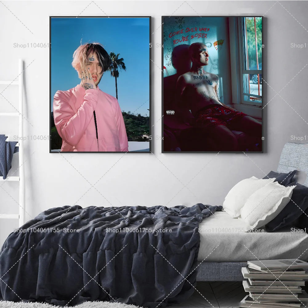 Lil Peep Poster – Waterproof Self-Adhesive Wall Art Sticker Wall Art Poster Axl