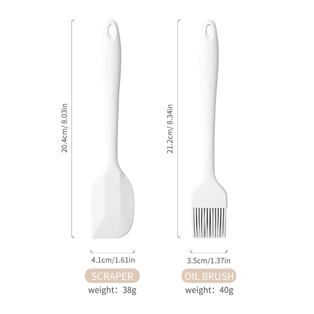 Silicone Baking Spatula & Oil Brush Set – 2-Piece Kit Silicone Baking Set Axl