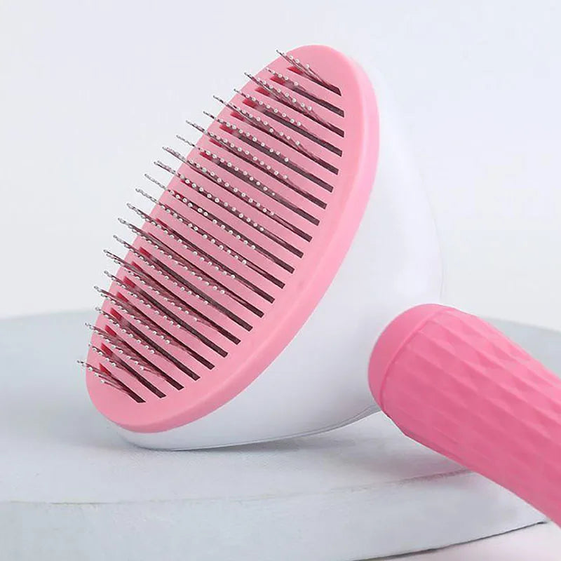 One-Click Self-Cleaning Pet Comb – Cat & Dog Deshedding Brush Pet Grooming Comb Axl Pink