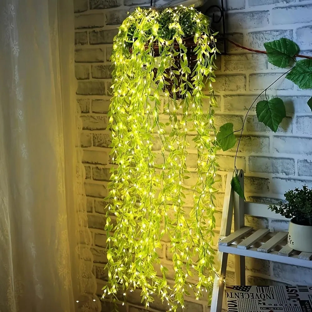 2M 20-LED Willow Leaf String Lights | Battery Copper Wire Decor LED String Lights Axl