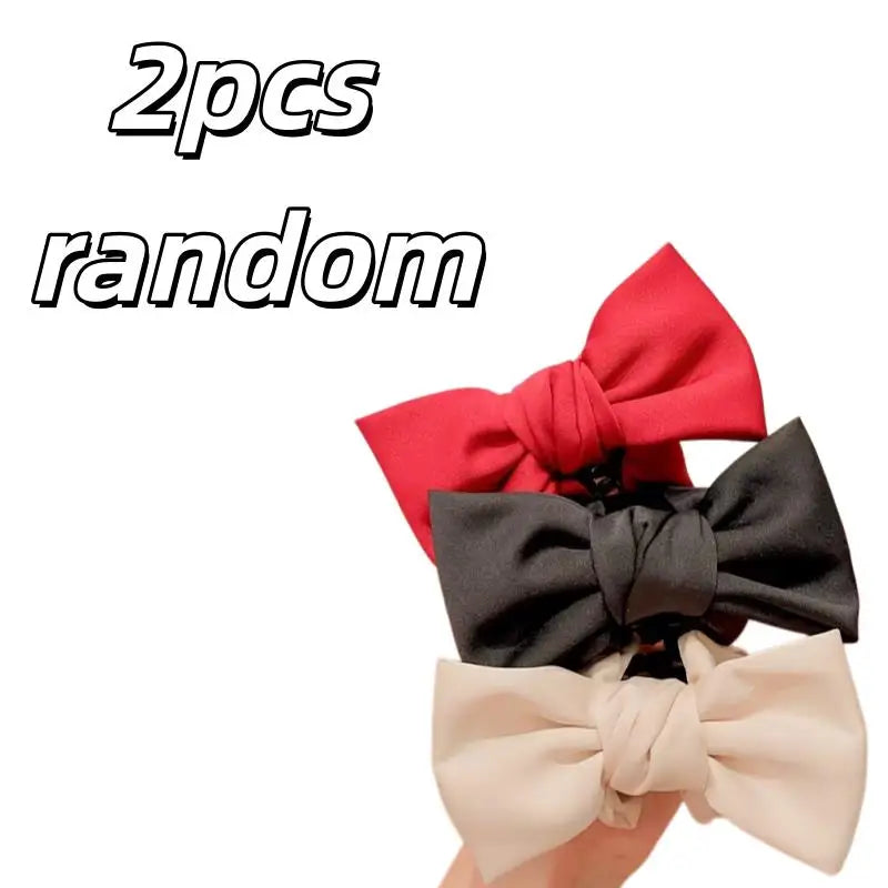 Women's Bow Hair Claw Clip – Elegant Grab Clip for Updos Hair Claw Clip Axl 2pcs random