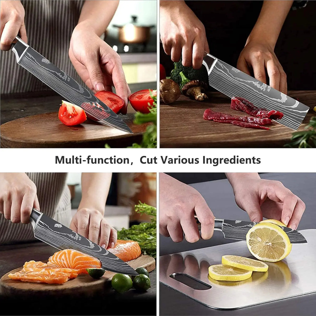 XITUO Damascus Chef Knife Set 1–10 Pcs | Ultra-Sharp Kitchen Knives Chef Knife Set Axl