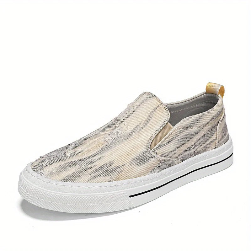 YBQJOO Men's Canvas Vulcanized Sneakers – Breathable Low-Top Canvas Sneakers Axl