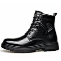 Men's Genuine Leather Ankle Boots – Warm Wool-Lined Lace-Up Men's Ankle Boots Axl Black 43