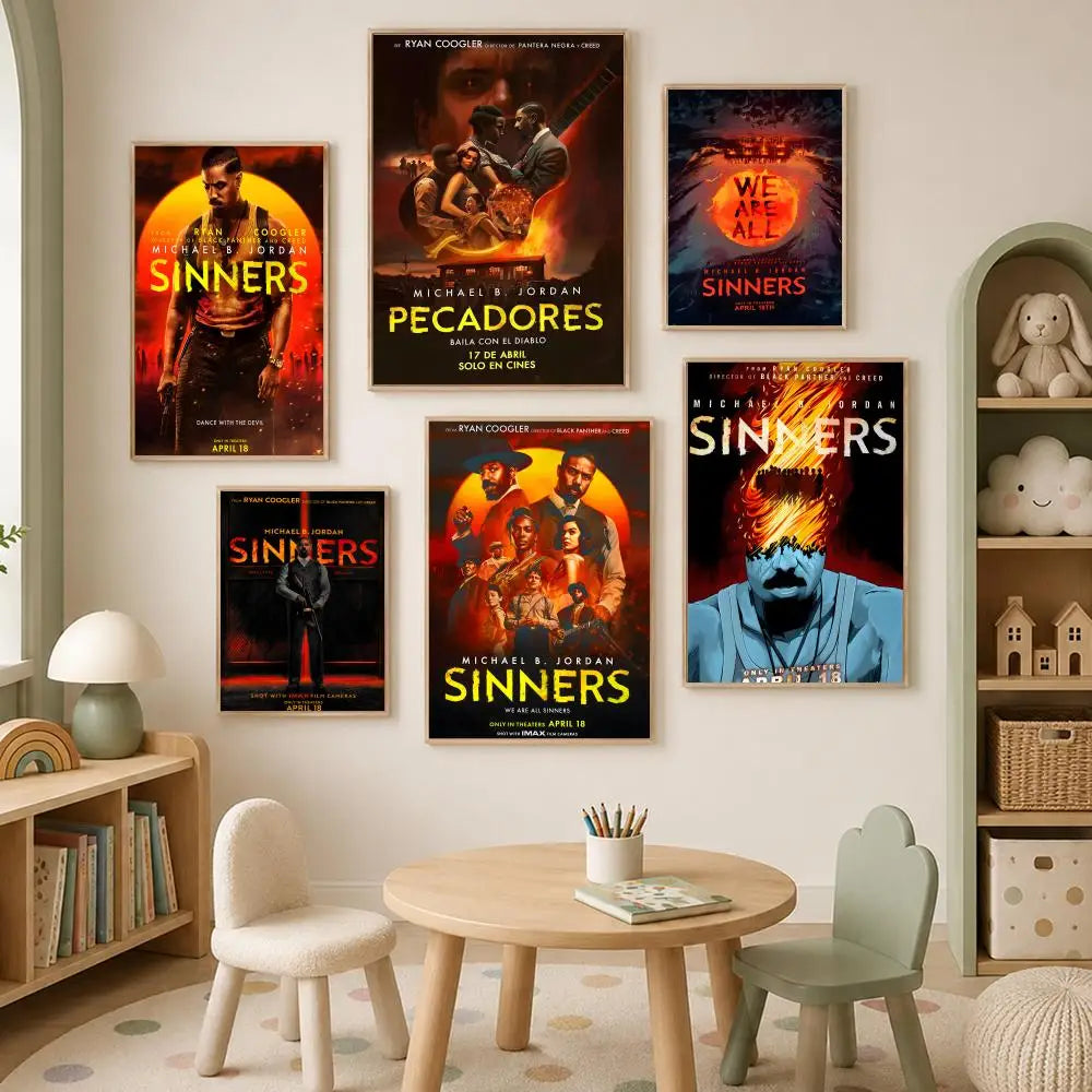 Sinners Movie Poster – Self-Stick HD PVC Waterproof Wall Art Movie Wall Poster Axl