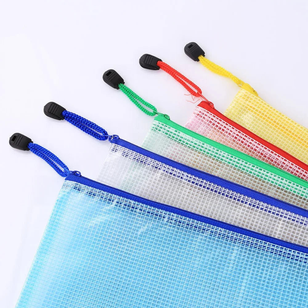 PVC Waterproof Zip Pocket Folder – Document Stationery Organizer Document Folder Pouch Axl