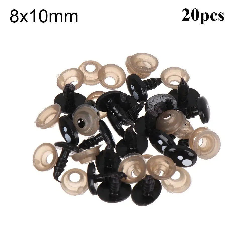 Oval Plastic Safety Eyes for Dolls, Bears & Puppets – 20/40 Pcs Doll Safety Eyes Axl 8x10mm 20pcs