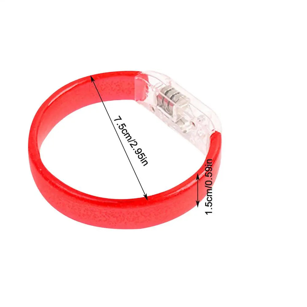 LED Light-Up Bracelet – Multicolor Flashing Glow Wristband LED Glow Bracelet Axl Red