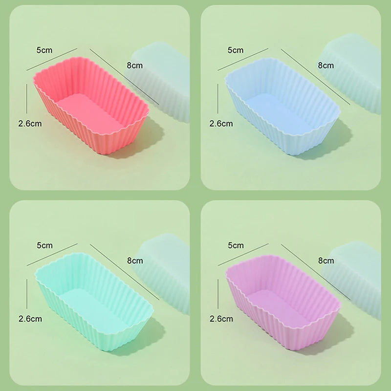 Silicone Rectangular Reusable Baking Mold – Muffin & Cake Cup Silicone Baking Mold Axl