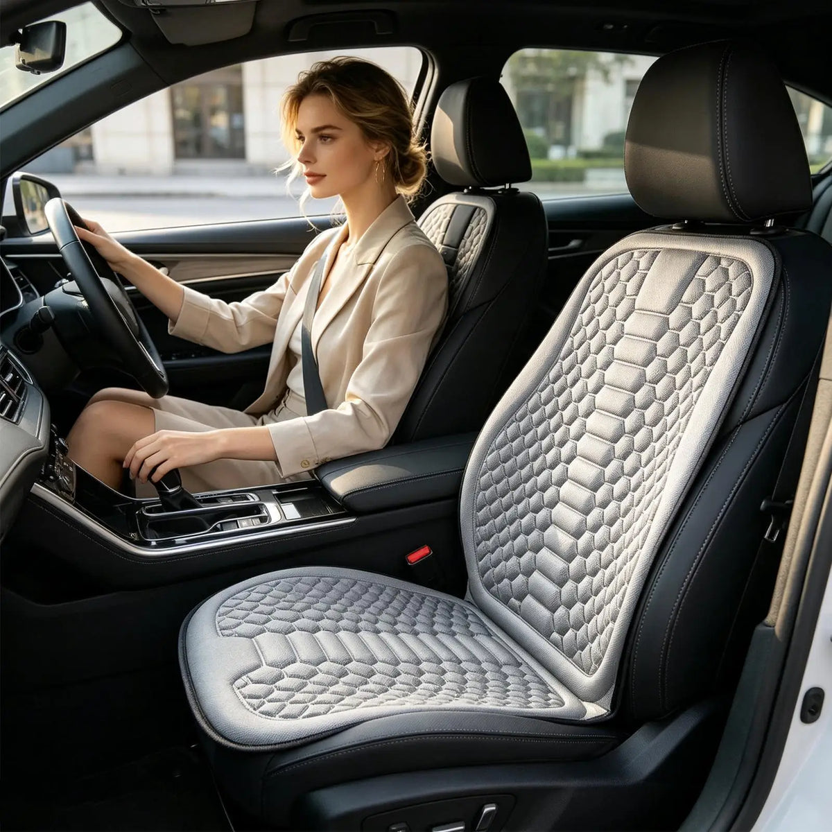 Cooling Car Seat Cushion – Breathable Ice Silk Massage Pad Car Seat Cushion Axl