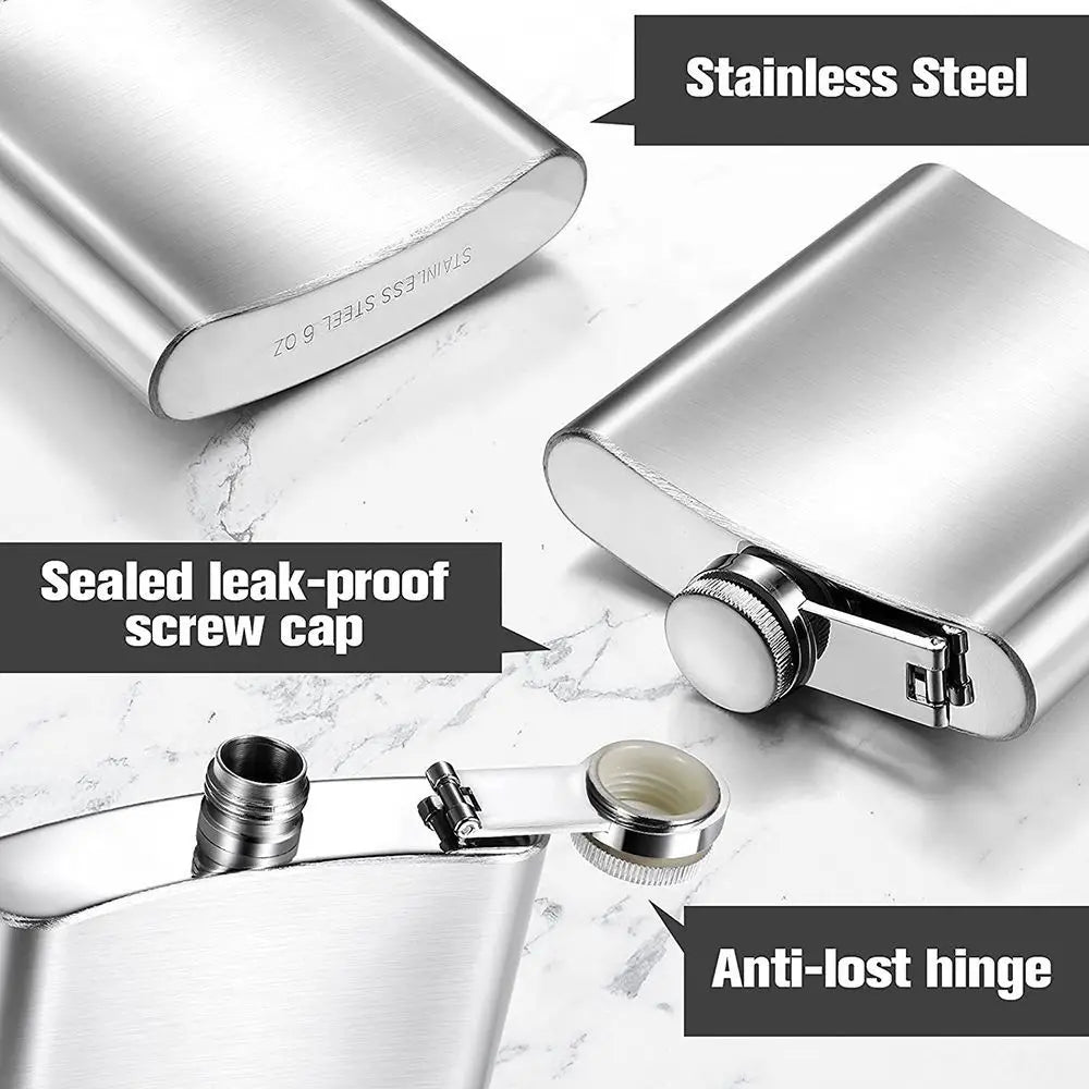 Stainless Steel Hip Flask – Leakproof Portable Whisky Flask Hip Flask Axl