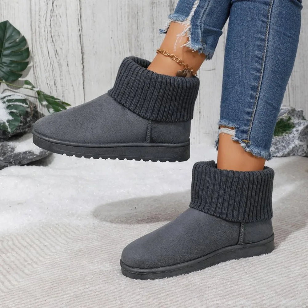 Women's Plush-Lined Slip-On Ankle Snow Boots | Winter Comfort Women's Snow Boots Axl 37 GRAY
