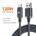 120W USB-A to USB-C Fast Charge Cable – 6A Braided Cord USB-C Charging Cable Axl black 1.5m