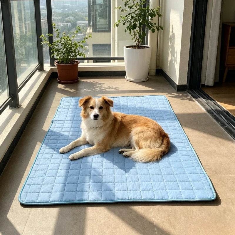 KEMORELA Ice Silk Dog Cooling Mat – Breathable Pet Bed S–XL Dog Cooling Mat Axl