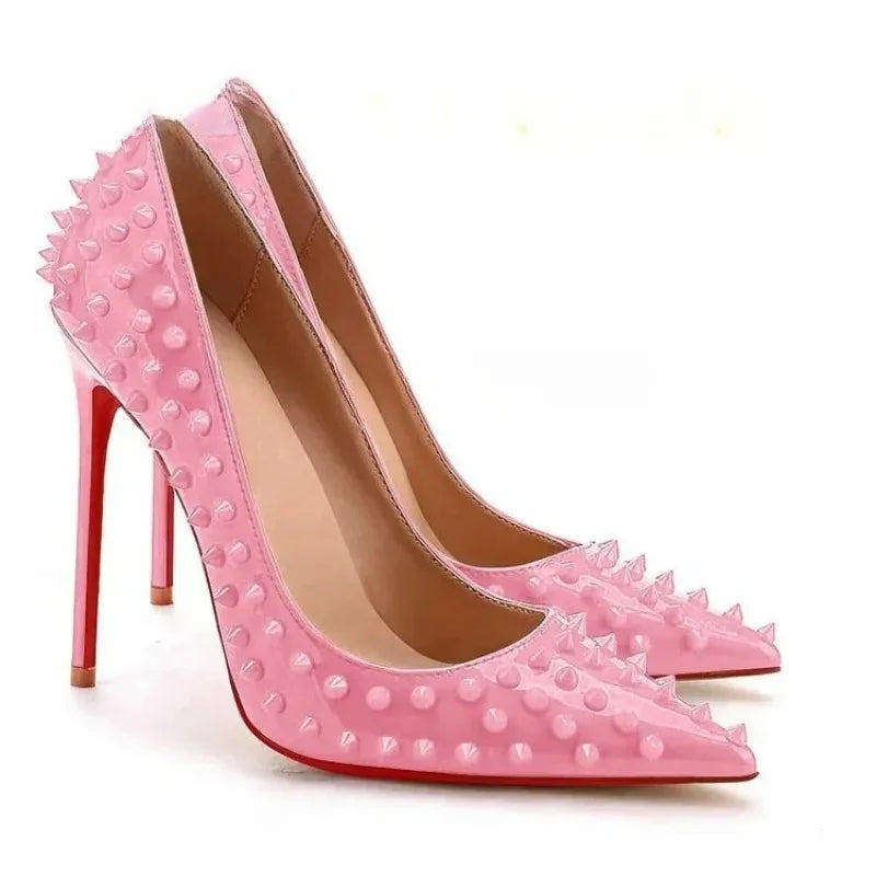 Women's Studded Stiletto Pumps | Pointed Toe High Heels Plus Size Stiletto Pumps Axl